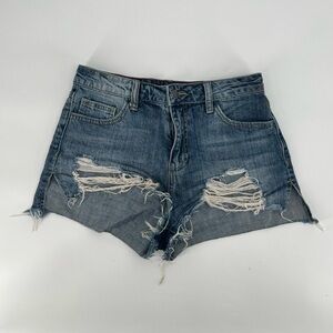 Fashion Nova Distressed Cut Off Rough Hem Jean Shorts Size Small Women’s